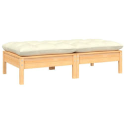 Vidaxl - Canapé 2 places de jardin et coussins crème Bois de pin solide