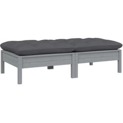 Vidaxl - Canapé 2 places de jardin et coussins Gris Bois de pin solide