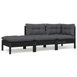 VidaXL 806668 banc de jardin Bois, Tissu, Polyester