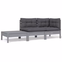 VidaXL 806672, Gris, Bois, Tissu, Polyester, Adultes et enfants, 5 cm, 60 cm, 60 cm