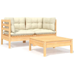 VidaXL 806676 banc de jardin Bois, Tissu, Polyester