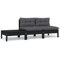 VidaXL 806686 banc de jardin Bois, Tissu, Polyester