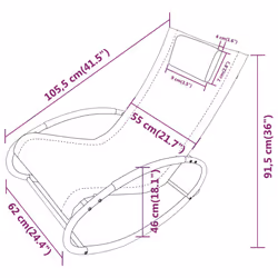 VidaXL 317585 chaise d'extérieur Terrace Siège rembourré Acier, Textile Crème - Vue supplémentaire 7