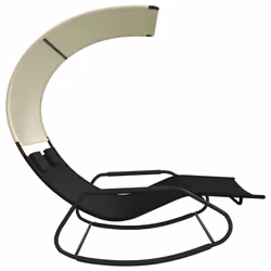 VidaXL 317587 chaise d'extérieur Linge Siège rembourré Polyester, Acier Noir, Crème - Vue supplémentaire 4