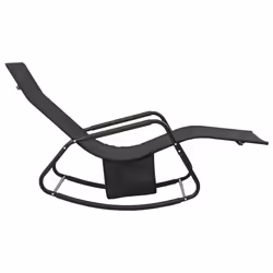 VidaXL 317591 chaise d'extérieur Linge Siège rembourré Acier, Textile Noir - Vue supplémentaire 4