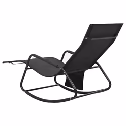 VidaXL 317591 chaise d'extérieur Linge Siège rembourré Acier, Textile Noir - Vue supplémentaire 5