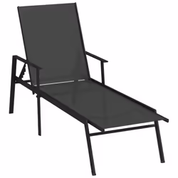 VidaXL 317595, Linge, Siège rembourré, Acier, Textile, Noir, 610 mm, 1910 mm