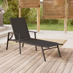 VidaXL 317595 chaise d'extérieur Linge Siège rembourré Acier, Textile Noir