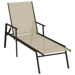 VidaXL 317597 chaise d'extérieur Linge Siège rembourré Acier, Textile Crème
