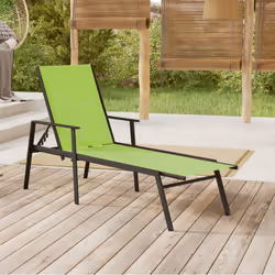 VidaXL 317598 chaise d'extérieur Linge Siège rembourré Acier, Textile Vert