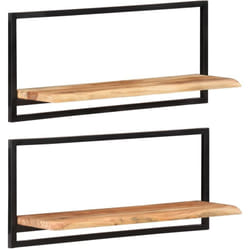 Vidaxl - tagères murales 2 pcs 80x25x35 cm Bois d'acacia et acier
