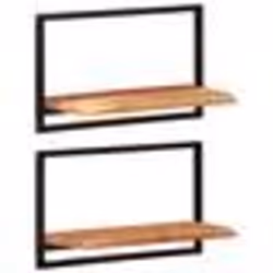 vidaXL Étagères murales 2 pcs 60x25x35 cm Bois d'acacia et acier
