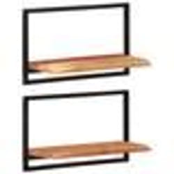 vidaXL Étagères murales 2 pcs 60x25x35 cm Bois d'acacia et acier