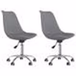 vidaXL Chaises pivotantes à manger lot de 2 Gris clair Tissu - TU
