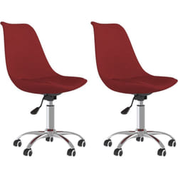 Vidaxl - Chaises pivotantes à manger lot de 2 Rouge bordeaux Tissu
