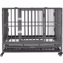 Gardez vos amis à fourrure dans un espace clos sûr et confortable avec cette cage à chiens ! Cette cage pour animaux de compa ...