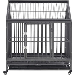 Vidaxl - Cage pour chien avec roues et toit Acier 92x62x106 cm