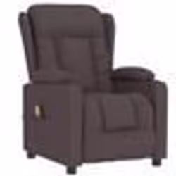 vidaXL Fauteuil de massage Marron foncé Tissu