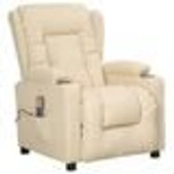 vidaXL Fauteuil de massage Crème Tissu