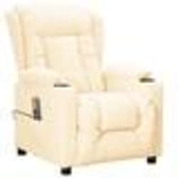 vidaXL Fauteuil de massage Crème Similicuir - TU