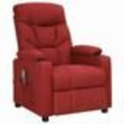 vidaXL Fauteuil de massage Rouge bordeaux Tissu - TU