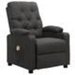 vidaXL Fauteuil de massage Gris foncé Tissu - TU