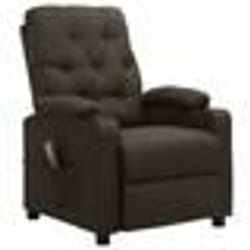 vidaXL Fauteuil de massage Marron foncé Tissu