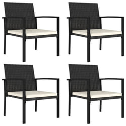 VidaXL 317171 chaise d'extérieur Terrace Siège rembourré Polyuréthane, Acier Noir, Crème