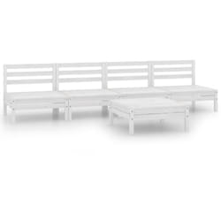 Vidaxl - Salon de jardin 5 pcs Blanc Bois de pin massif