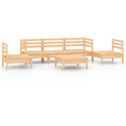 Salon De Jardin 6 Pcs - Mobilier De Jardin - Ensemble Repas De Jardin Bois De Pin Massif Vidaxl