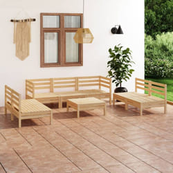 Salon De Jardin 8 Pcs - Mobilier De Jardin - Ensemble Repas De Jardin Bois De Pin Massif Vidaxl