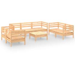 Salon De Jardin 8 Pcs Bois De Pin Massif