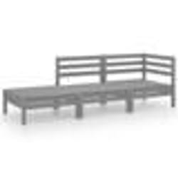 vidaXL Salon de jardin 3 pcs Gris Bois de pin massif - TU