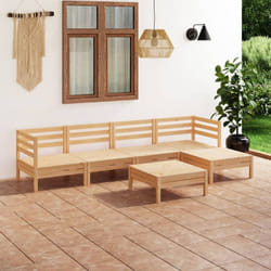 Vidaxl Salon De Jardin 6 Pcs Bois De Pin Massif