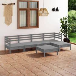 Vidaxl - Salon de jardin 6 pcs Bois de pin massif Gris