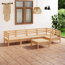 Vidaxl Salon De Jardin 6 Pcs Bois De Pin Massif