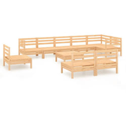 Salon De Jardin 10 Pcs Bois De Pin Massif Vidaxl