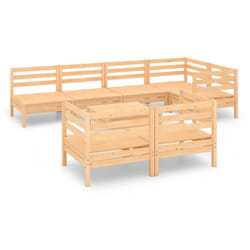 Salon De Jardin 8 Pcs Bois De Pin Massif