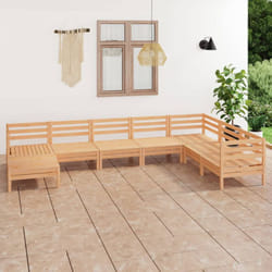 8 Pcs Salon De Jardin Bois De Pin Massif