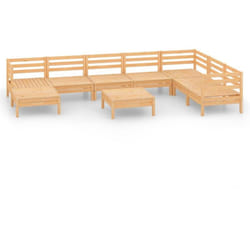 Salon De Jardin 9 Pcs Bois De Pin Massif