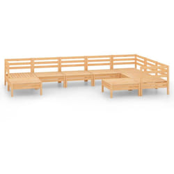 Salon De Jardin 9 Pcs Bois De Pin Massif