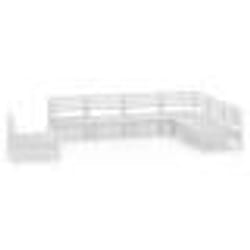 vidaXL Salon de jardin 7 pcs Bois de pin massif Blanc - TU