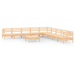 Salon De Jardin 10 Pcs Bois De Pin Massif Vidaxl