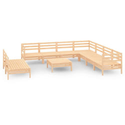 Salon De Jardin 10 Pcs Bois De Pin Massif Vidaxl