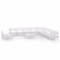vidaXL Salon de jardin 12 pcs Bois de pin massif Blanc - TU
