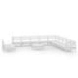 vidaXL Salon de jardin 12 pcs Bois de pin massif Blanc - TU