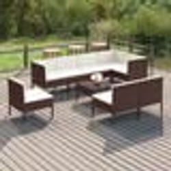 vidaXL Salon de jardin 11 pcs Bois de pin massif Gris - TU