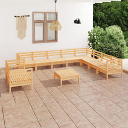 Salon De Jardin 11 Pcs Bois De Pin Massif Vidaxl
