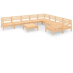 Salon De Jardin 10 Pcs Bois De Pin Massif