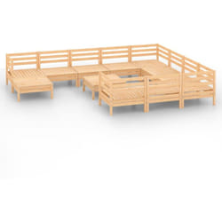 Salon De Jardin 12 Pcs Bois De Pin Massif